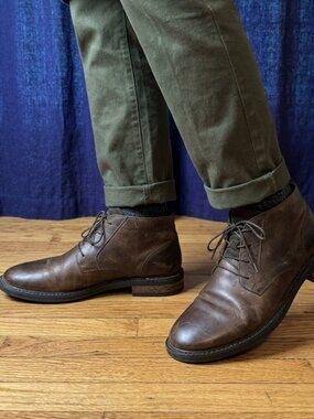 Geox Viggiano Brown Italian Leather Lace-Up Chukka Boots